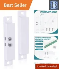Compact Surface Mounted Magnetic Door Alarm Contact Sensor for Windows & Doors