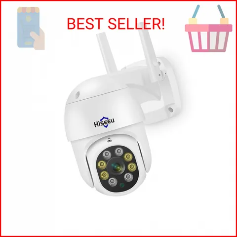 Hiseeu 3MP Security Camera Outdoor,WiFi Camera, Auto Tracking&Light Alarm Floodl