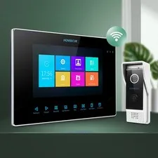 HOMSECUR 7" Wired WIFI Video Door Phone Door Bell Doorbell Support 6pcs Monitors