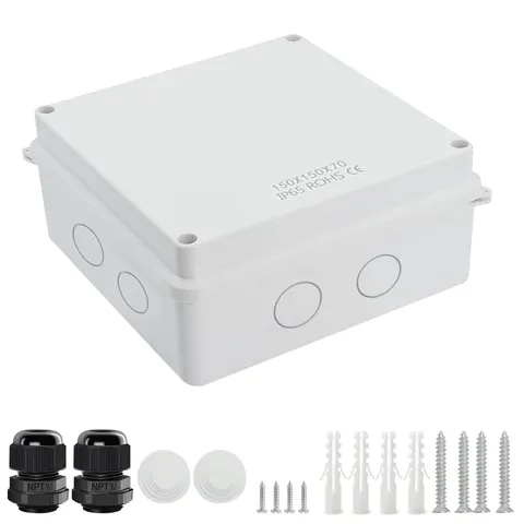 LeMotech Junction Box, Electrical Box IP65 Water 5.9"x 2.8", White 