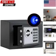 Digital Security Safe with Induction Light, Steel, 0.23 Cubic Feet - Graphite