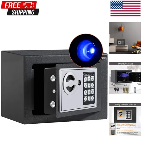Digital Security Safe with Induction Light, Steel, 0.23 Cubic Feet - Graphite