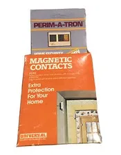 New Vintage Rare Perim-A-Tron Home Alarm Security Magnetic Contacts 2 PT-112 80s