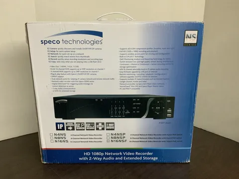NEW Speco N16NSF4TB  16 Channel Network Server with 16 POE 4TB HDD