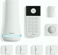 SimpliSafe 8 Piece Wireless Home Security System White No Contract Alexa Google