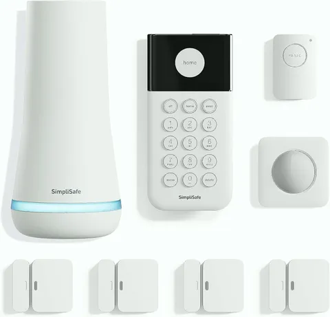 SimpliSafe 8 Piece Wireless Home Security System White No Contract Alexa Google