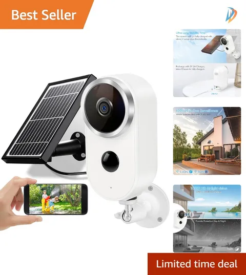 Smart Outdoor Surveillance Camera - Solar Powered, Night Vision & Two-Way Talk