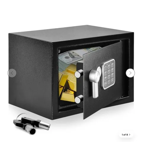 SereneLife SLSFE14 Fireproof Lock Box / Mini Safe Digital Key Pad Plus Keys