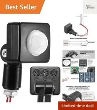Motion Sensor Outdoor Switch PIR, Light Beam Sensing Switch with Relay Output...