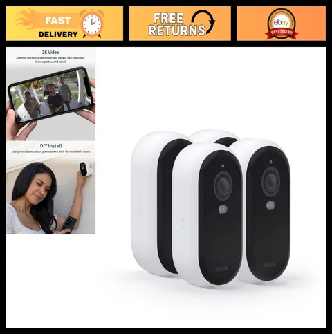 Wireless 2K Security Camera System, Indoor/Outdoor, Spotlight, 2-Way Audio, Colo