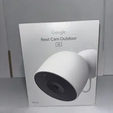 Google Nest Cam Outdoor (Wired, 2nd Gen) - 2K Video and Gemini, Snow GA09963-US