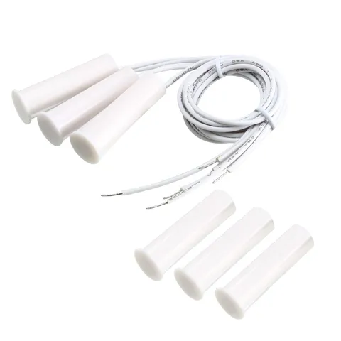 3 x RC-35 NC Recessed Wire Gate Contact Sensor Alarm Magnetic Reed Switch White