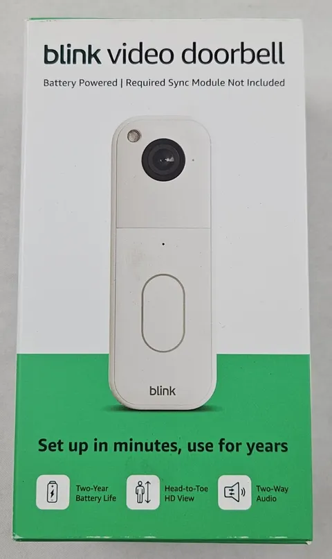 Blink Video Doorbell - Battery Powered, Head-to-Toe HD View, White