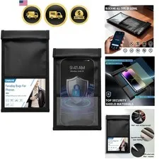 2 Pack Military Grade Faraday Bags for Smartphones | Signal Blocking; Magneti...