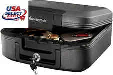 Dark Gray Fireproof Waterproof Safe with Key Lock 0.28 Cubic Feet