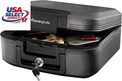 Dark Gray Fireproof Waterproof Safe with Key Lock 0.28 Cubic Feet