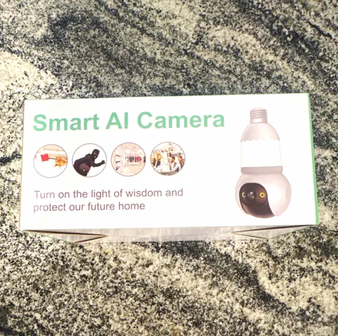 Smart AI Camera Wi-Fi Bulb PTZ Pan-Tilt Motion Detect Night Vision 2-Way