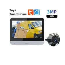 ESK Tuya Smart WiFi Peephole Camera 3MP 4.3" Video Door Viewer Night Vision