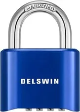 4-Digit Combination Lock Outdoor Padlock - Color: Diamond Blue Size: 1 Piece