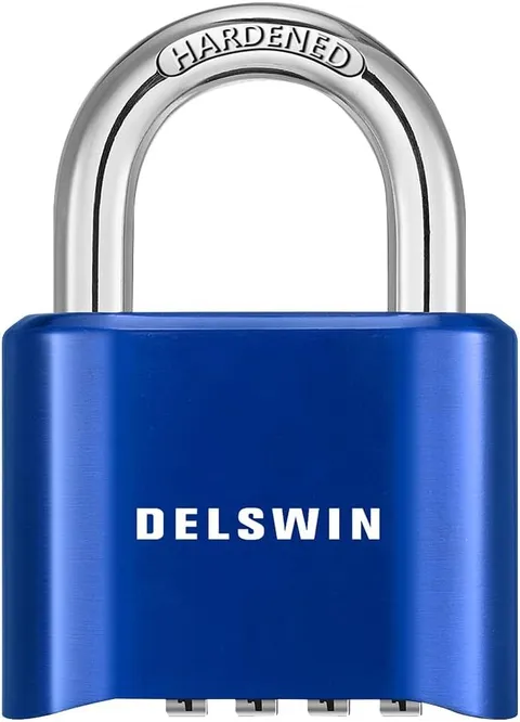 4-Digit Combination Lock Outdoor Padlock - Color: Diamond Blue Size: 1 Piece