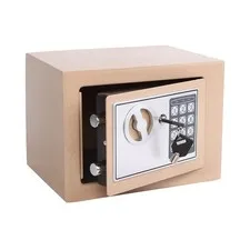 Yuanshikj Small Steel Security Safe Box with Keypad,Key;0.23 Cu Ft, Gold | El...