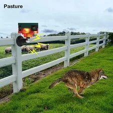 For Farm Yard Solar Alarm LED Strobe Light Infrared Motion Sensor Detector