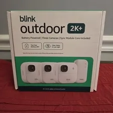 Blink Outdoor 2K+ Newest Model 3-Camera System + Sync Module White NEW Box