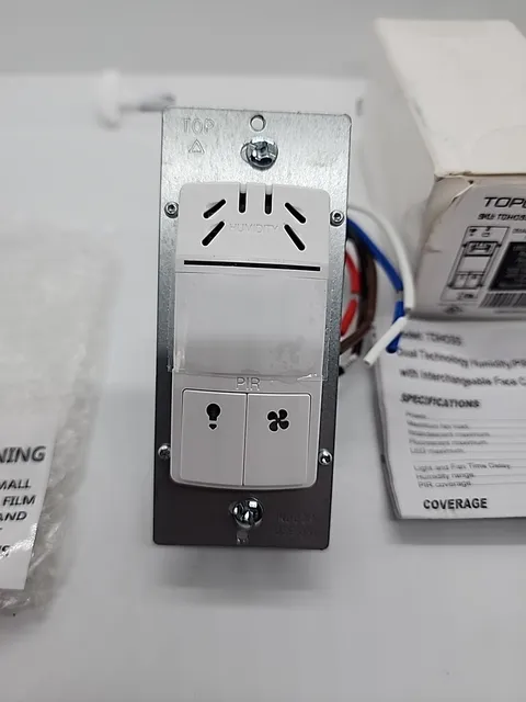 New TOPGREENER Dual Tech Humidity Sensor Switch Infrared PIR Motion Air Moisture