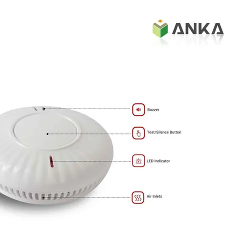 ANKA AJ-760 Wireless Interconnected Photoelectric Smoke Alarm EN14604 NEW
