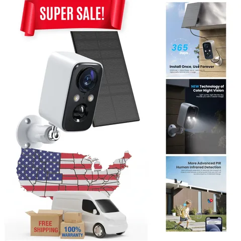 Multi-Functional Solar Security Camera with Sound & Light Alarms for Safety