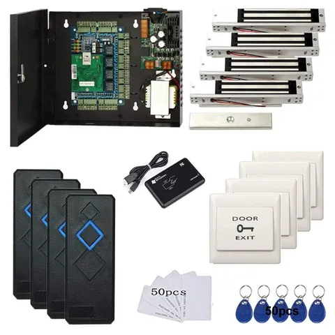 MENGQI-CONTROL 4 Door Access Control System with 600lbs Magnetic