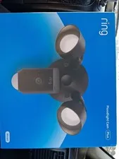 Ring Floodlight Cam Wired Plus Outdoor Wired Full HD Surveillance Camera Black