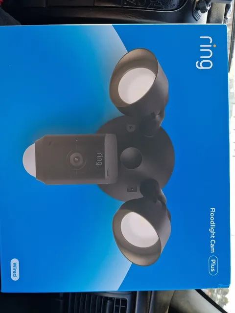 Ring Floodlight Cam Wired Plus Outdoor Wired Full HD Surveillance Camera Black