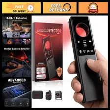 6-in-1 Hidden Camera & GPS Tracker, Anti-Spy Bug Detector, Portable Privacy Prot