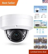 Weatherproof 4K PoE Dome Camera with 98Ft Night Vision & H.265 Compression