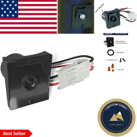 Listed Dusk-to-Dawn Light Sensor with Ezee Plug – Designed for 3" Lamp Posts