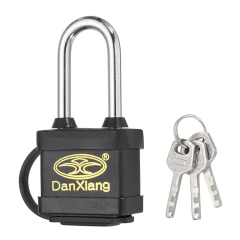 1Pcs Waterproof Padlocks, 2.9 x 1.4 x 0.8Inch Alloy Steel Outdoor Locks, Black