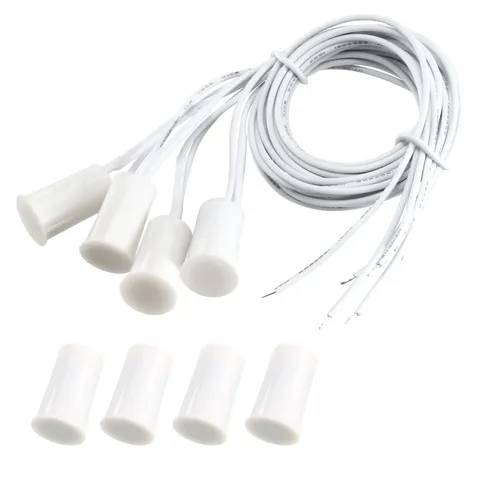 4pcs RC33 NO Recessed Wire Door Contact Sensor Alarm Magnetic Reed Switch White