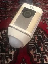 1 Ring Spotlight Camera with Bracket, White, 4 Batteries Included