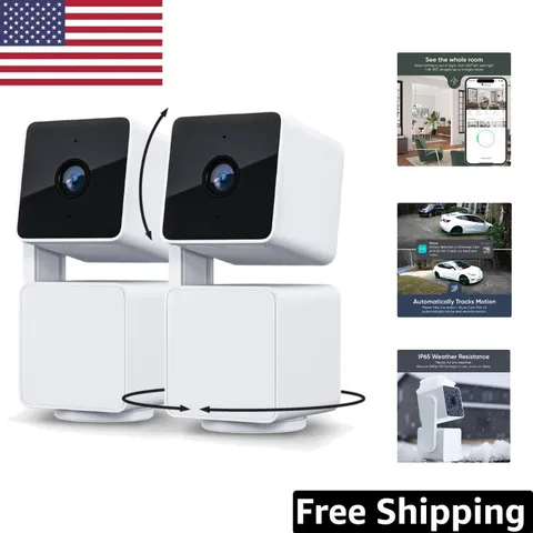 Cam Pan V3 2-Pack: 1080p  Wi-Fi Smart Security Cameras with Night Vision