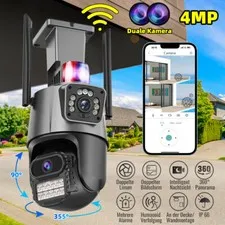 Dual Lens 4K WiFi Security Camera 5X Zoom Outdoor Home Night Vision CCTV PTZ US