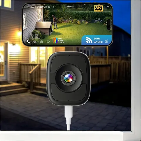 5MP 3K Safeview Window Security Camera, Wifi6 Indoor Window Camera | Anti-Glare,