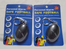 Personal Alarm Safe Football - Loud, Safe and Stable 120db Black - Set of 2