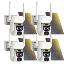 Security Cameras Wirelss Outdoor Solar Powered for Home Security, 360 View Ou...