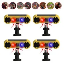 1-4PCS Solar Wireless Motion Sensor Alarm 13 Sound Detector 130db Loud Noise