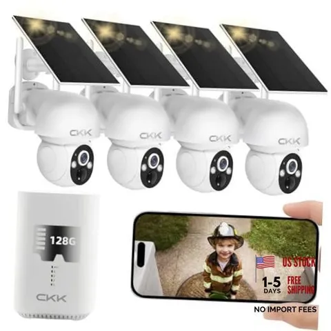 2.5K Solar Security Cameras Wireless Outdoor,Family 4MP Solar Camera-128GB