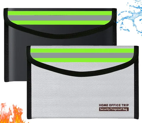 2 Pack Fireproof Money Bag Document Cash Bag for Passport Jewelry Files