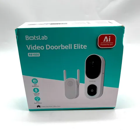 Botslab Video Doorbell Elite Weatherproof Ultra Wide Viewing Angle Model R810SE