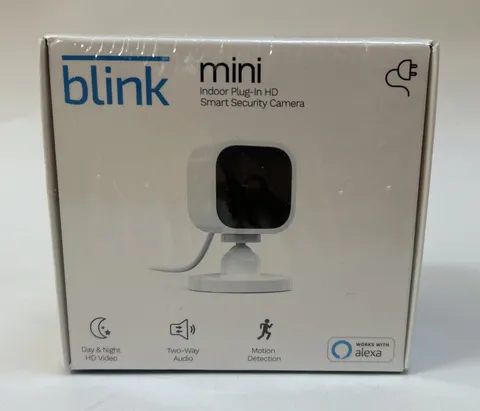 Blink Mini Indoor Plug-In Live HD Smart Security Camera New Sealed