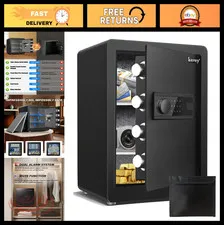 Steel Security Safe Box with Touch Screen Keypad, Dual Alarm, LED Light - Home O